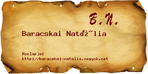 Baracskai Natália névjegykártya